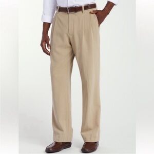 Tommy Bahama St Thomas Khaki Pleated 100% silk Men Pants Size 34x32 NWT